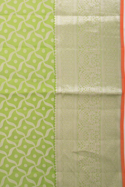 Coimbatore Soft Silk Brocade Leaf Green Saree