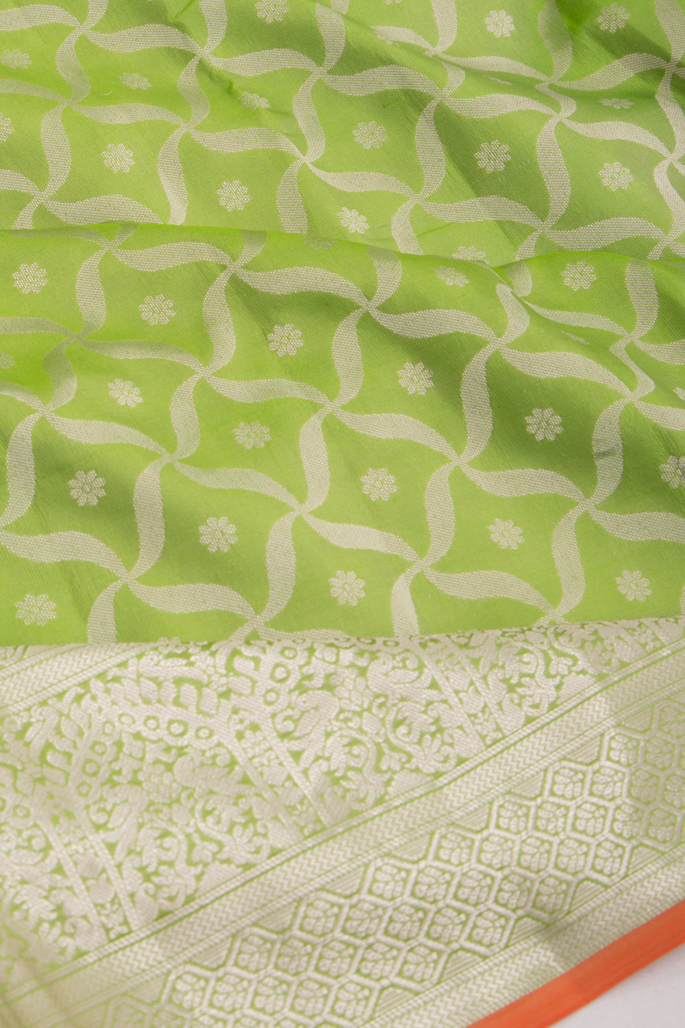 Coimbatore Soft Silk Brocade Leaf Green Saree