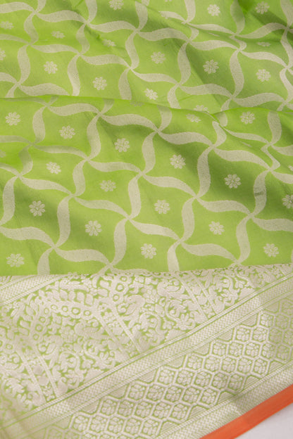 Coimbatore Soft Silk Brocade Leaf Green Saree