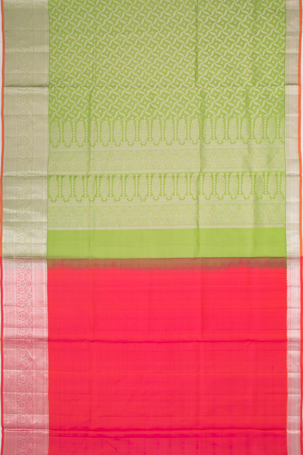 Coimbatore Soft Silk Brocade Leaf Green Saree