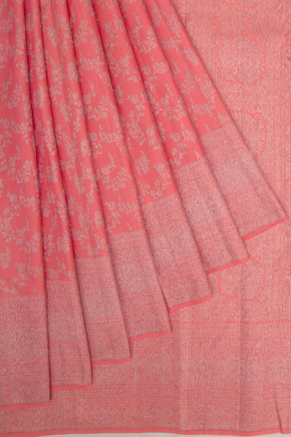 Kanchipuram Silk Jaal Pink Saree