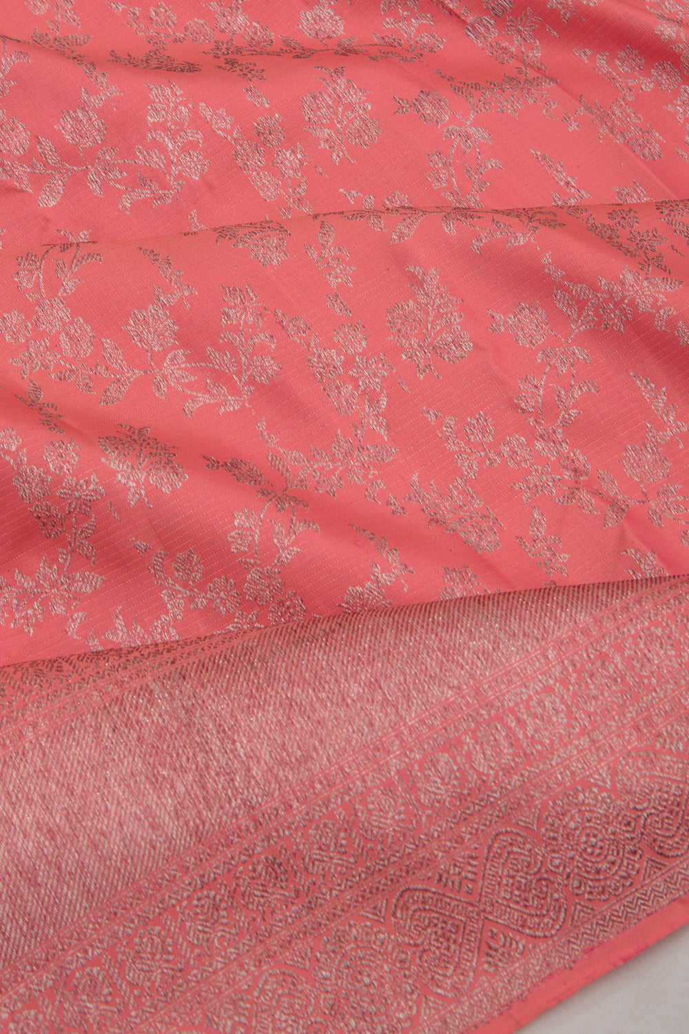 Kanchipuram Silk Jaal Pink Saree