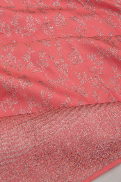 Kanchipuram Silk Jaal Pink Saree