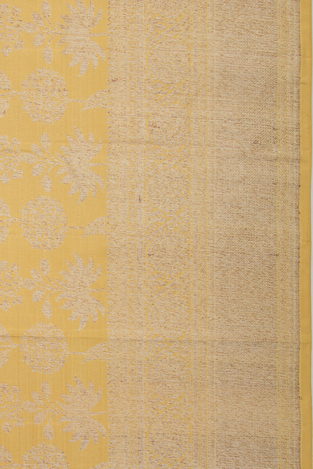 Kanchipuram Silk Jaal Yellow Saree