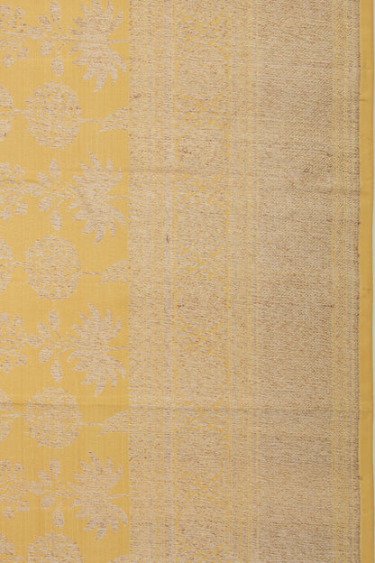 Kanchipuram Silk Jaal Yellow Saree
