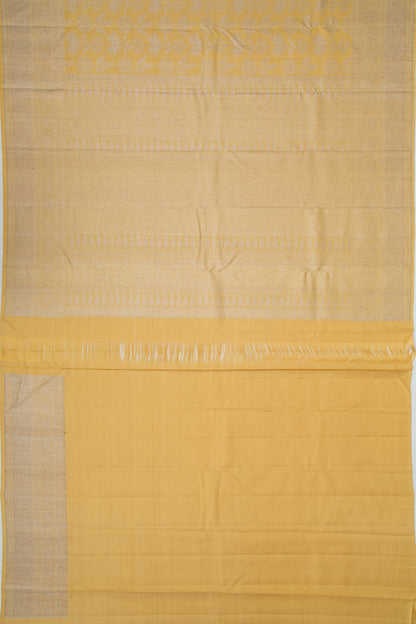 Kanchipuram Silk Jaal Yellow Saree