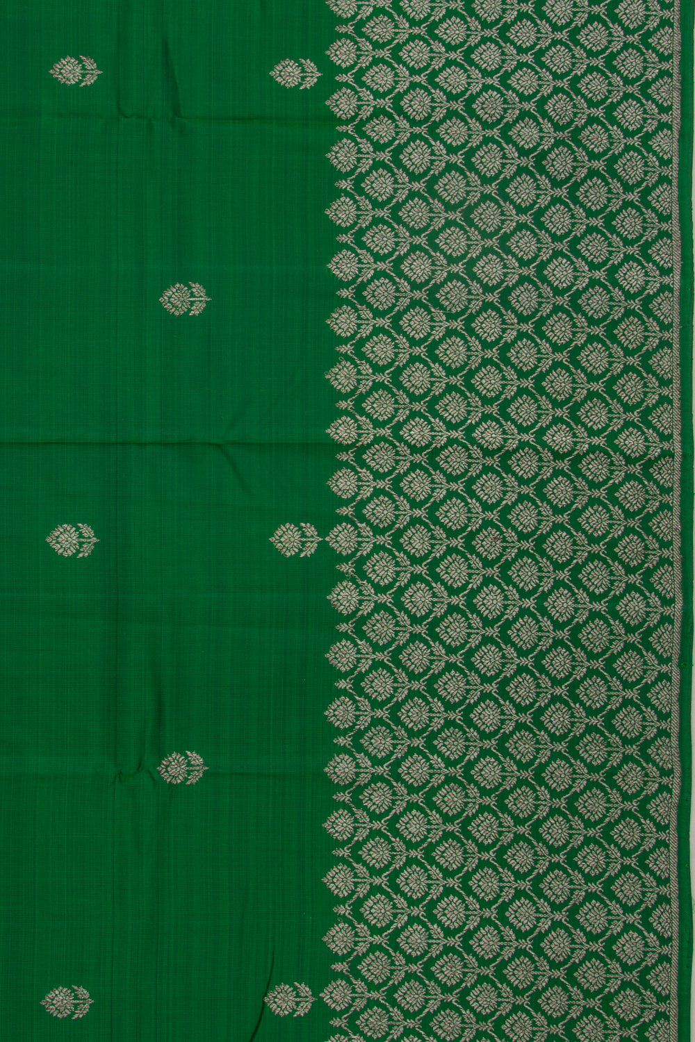 Taranga Kanchi Silk Butta Dark Green Saree