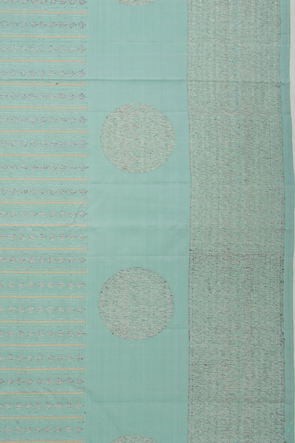 Kanchipuram Silk Brocade Cyan Saree