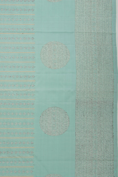 Kanchipuram Silk Brocade Cyan Saree