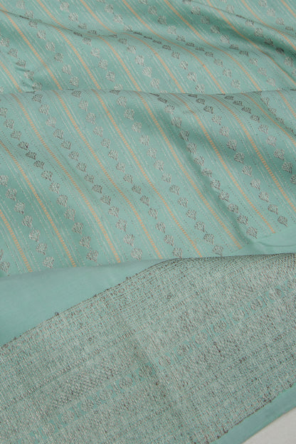 Kanchipuram Silk Brocade Cyan Saree