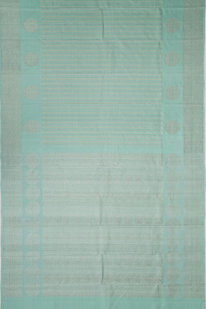 Kanchipuram Silk Brocade Cyan Saree