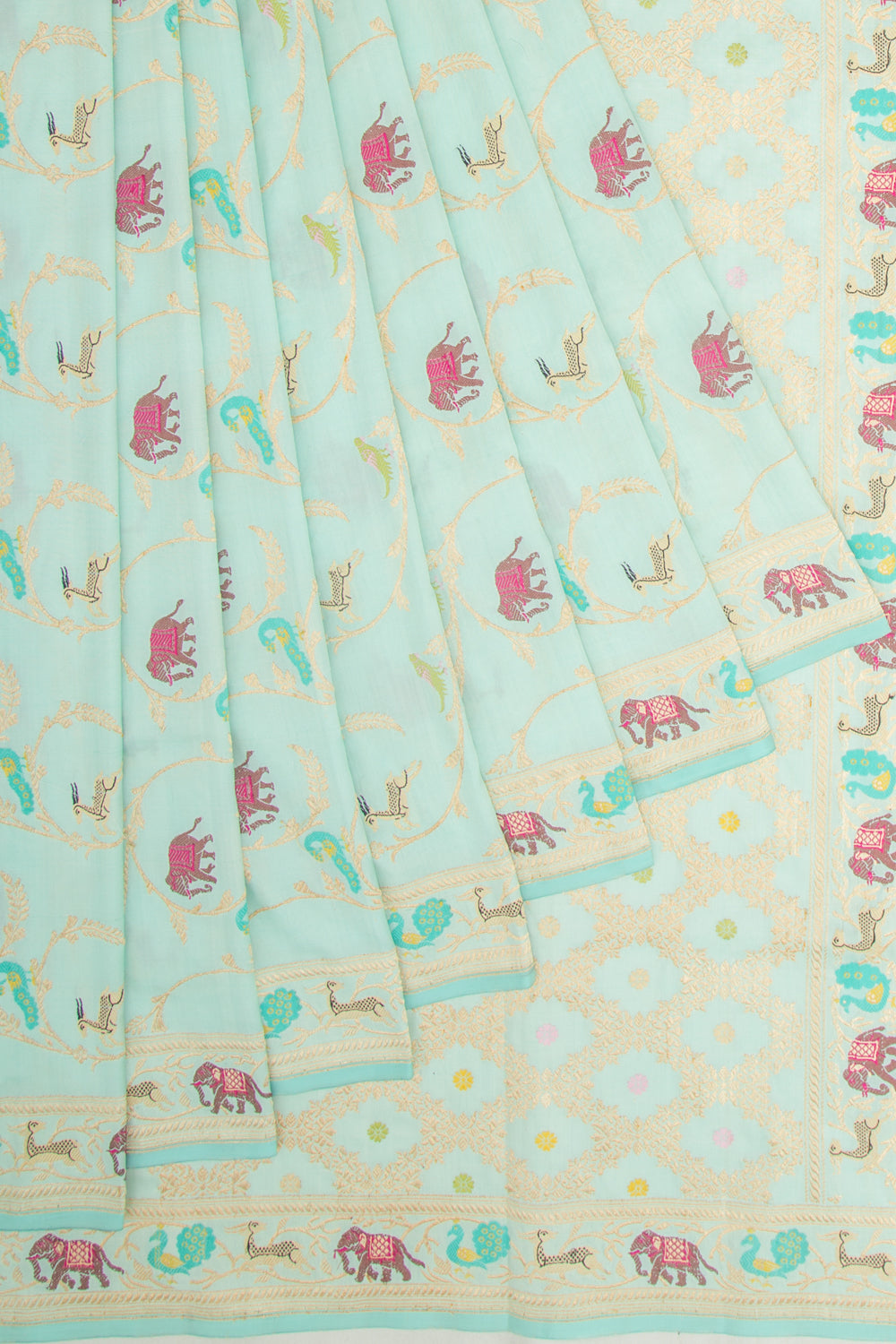 Banarasi Silk Kadwa Jaal Blue Saree