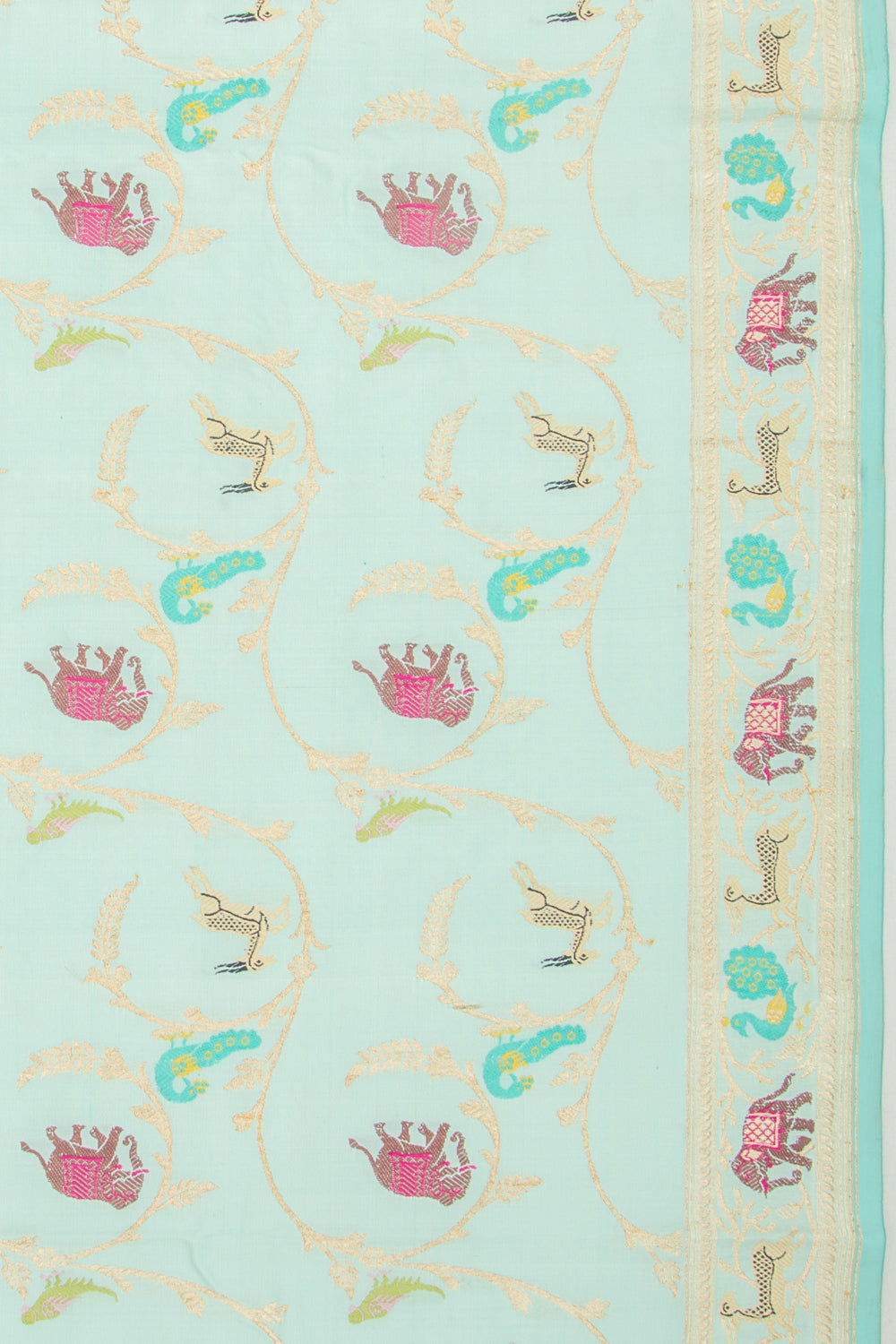 Banarasi Silk Kadwa Jaal Blue Saree