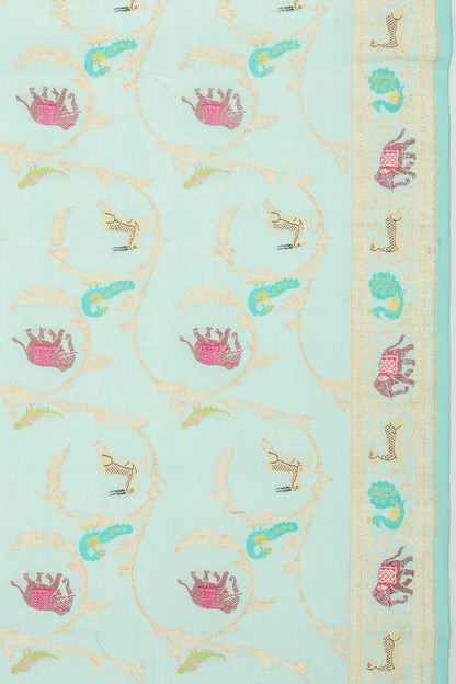 Banarasi Silk Kadwa Jaal Blue Saree