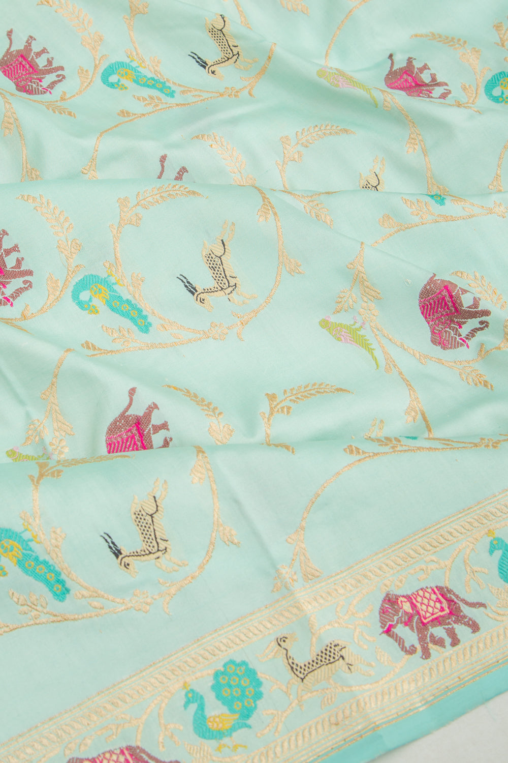 Banarasi Silk Kadwa Jaal Blue Saree