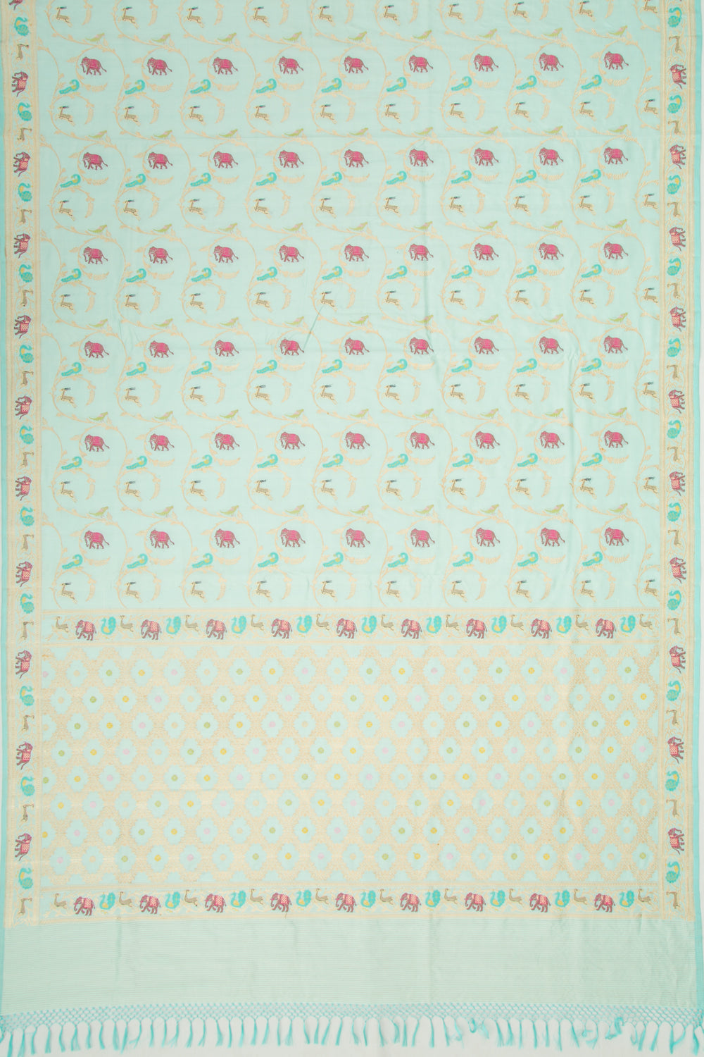 Banarasi Silk Kadwa Jaal Blue Saree