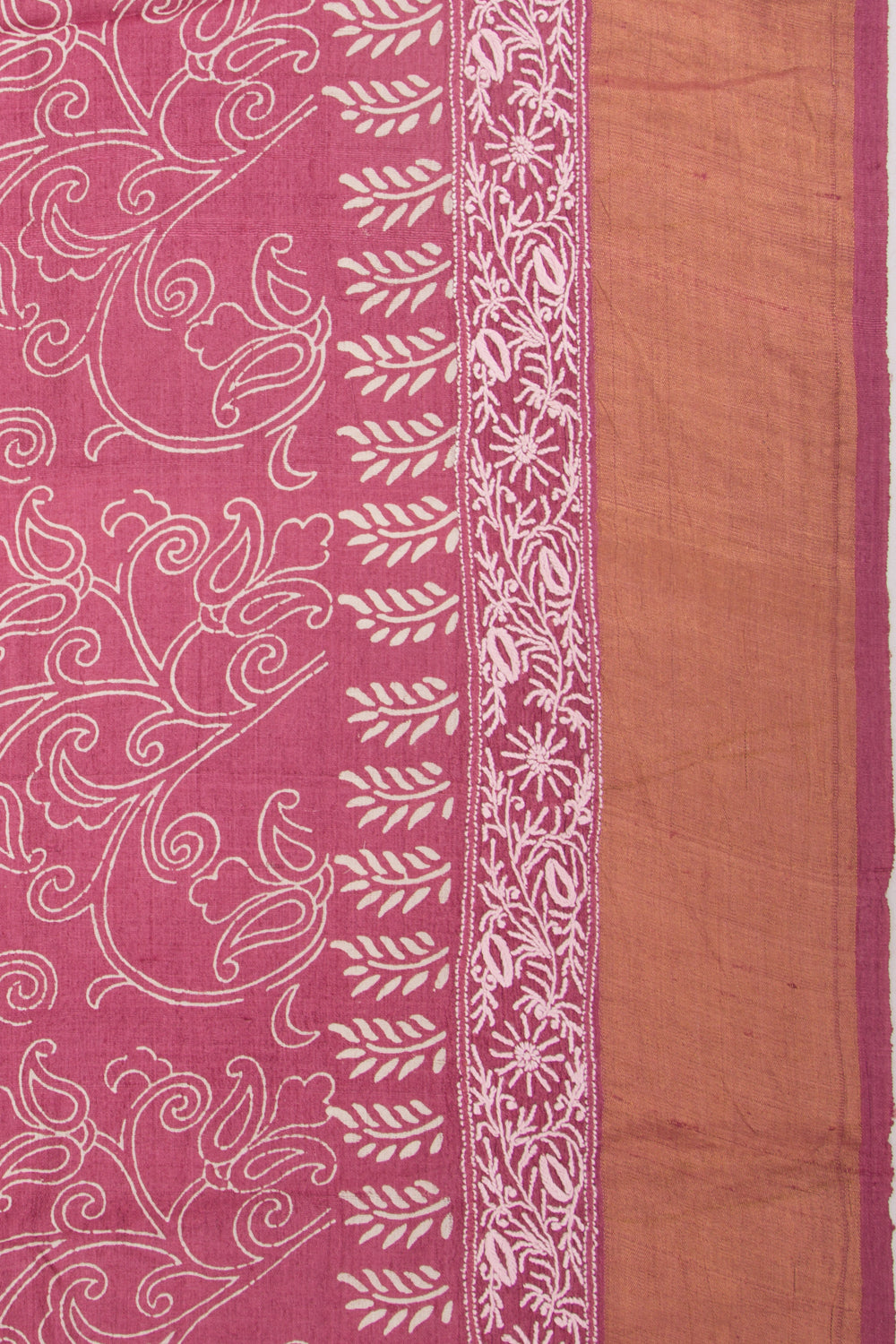 Bhagalpuri Tussar Floral Printed Purple Saree