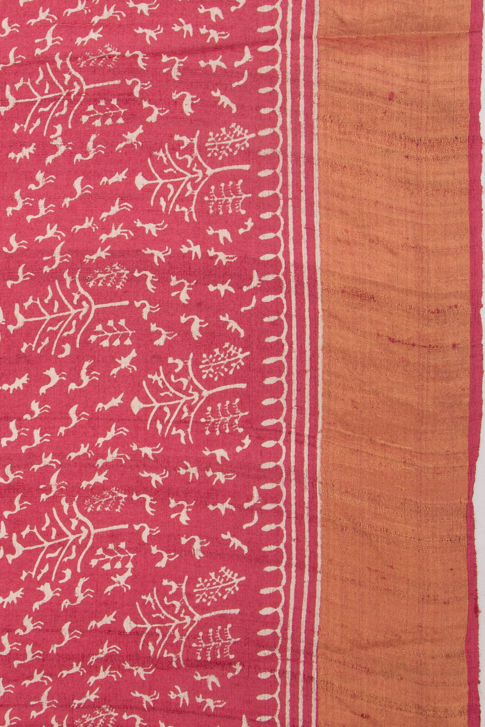 Bhagalpuri Tussar Floral Printed Purple Saree