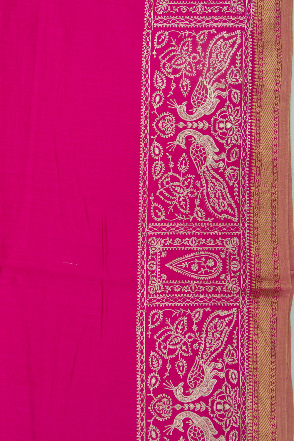 Soft Tussar Plain Pink Saree