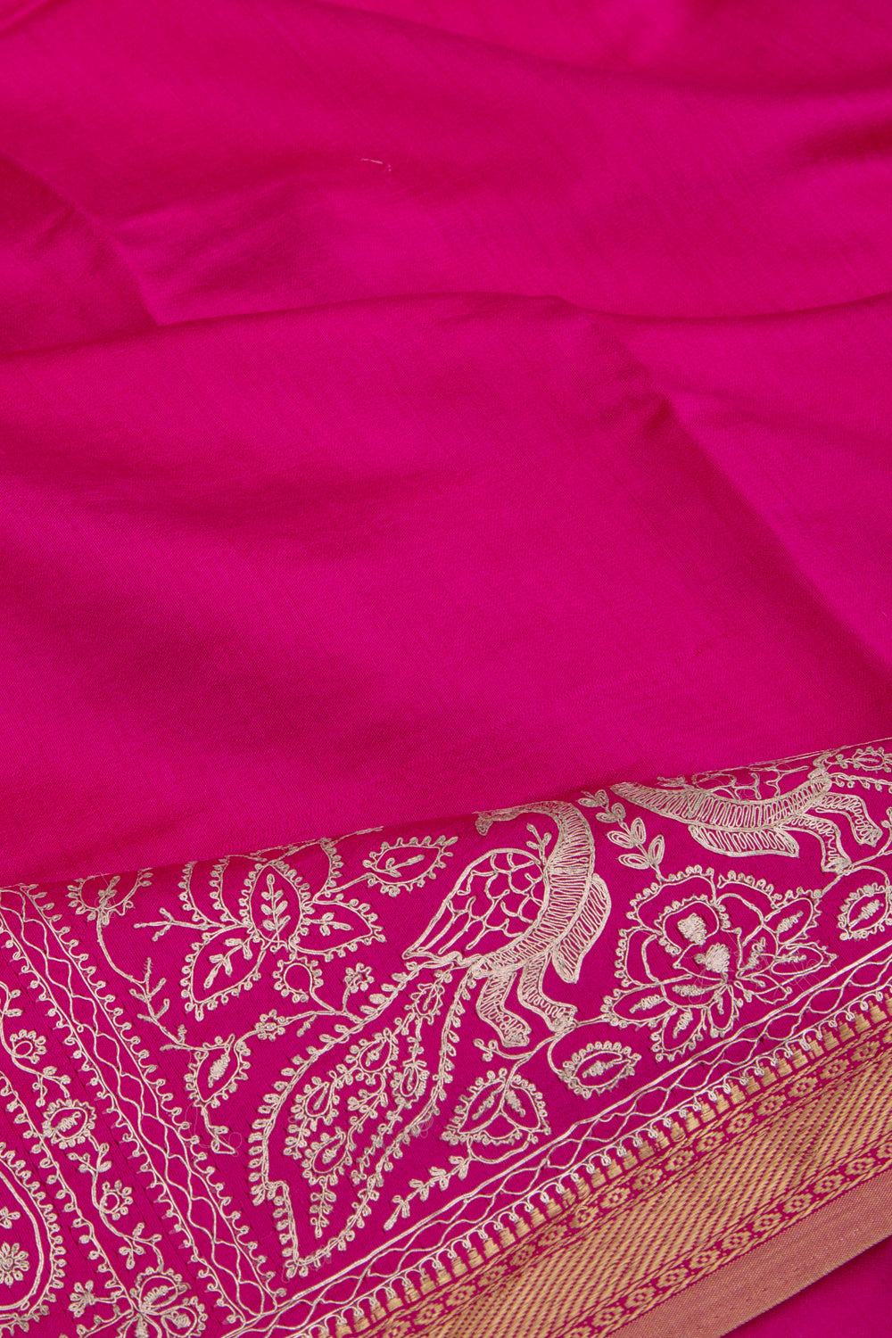Soft Tussar Plain Pink Saree
