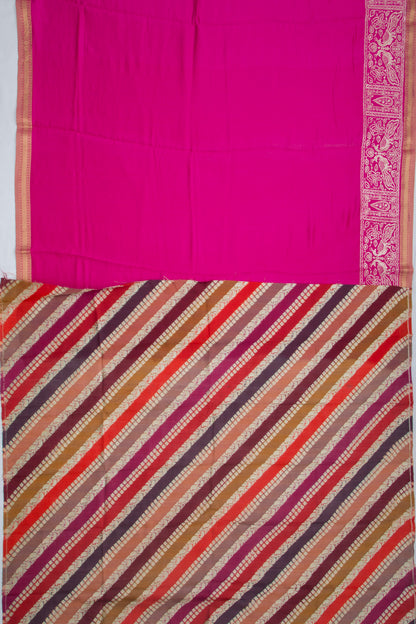 Soft Tussar Plain Pink Saree