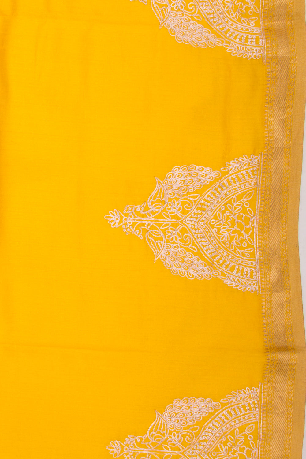 Soft Tussar Plain Yellow Saree