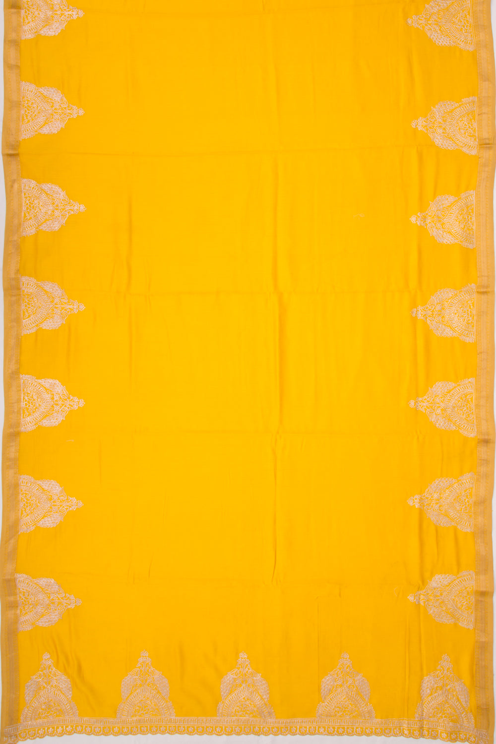 Soft Tussar Plain Yellow Saree