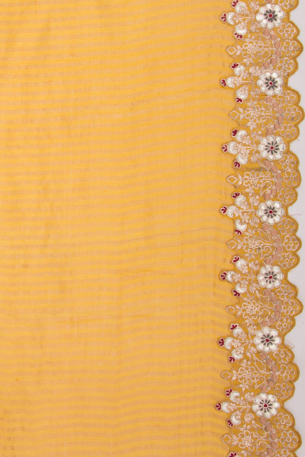 Soft Tussar Vertical Lines Mustard Yellow Saree