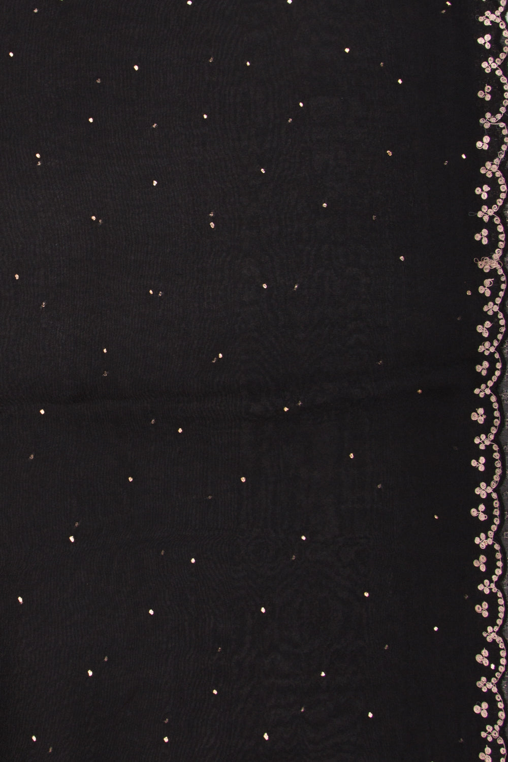 Organza Butta Black Saree With Mukesh Work