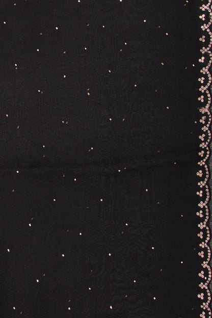 Organza Butta Black Saree With Mukesh Work