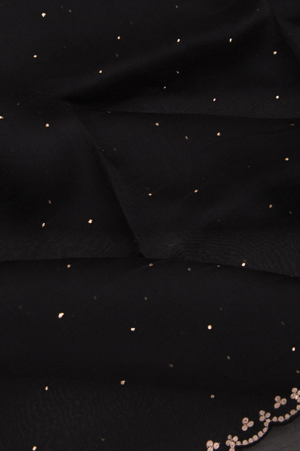 Organza Butta Black Saree With Mukesh Work