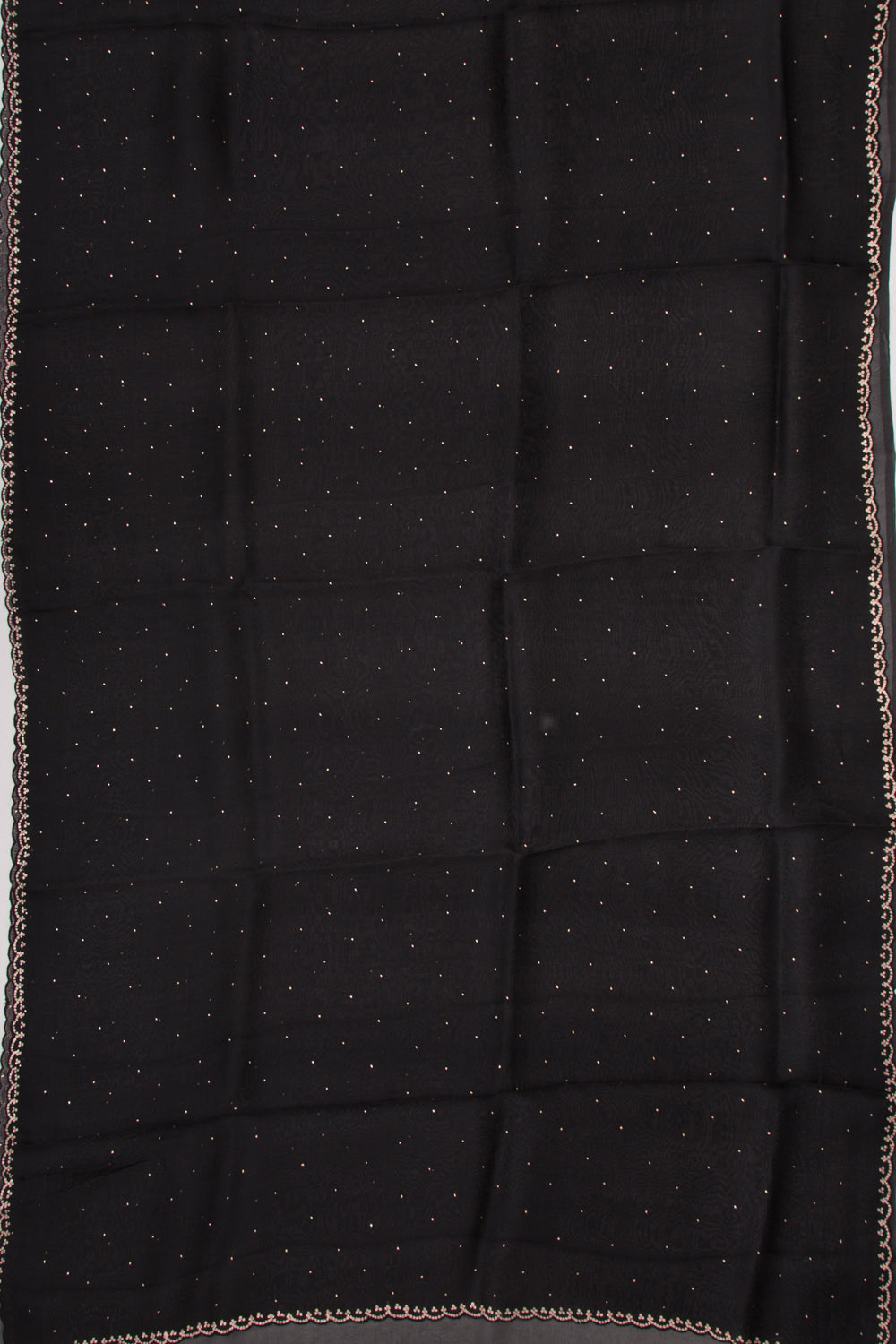Organza Butta Black Saree With Mukesh Work