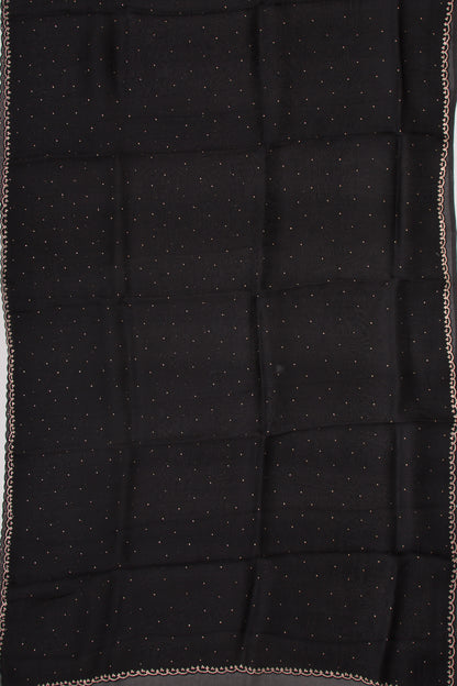 Organza Butta Black Saree With Mukesh Work