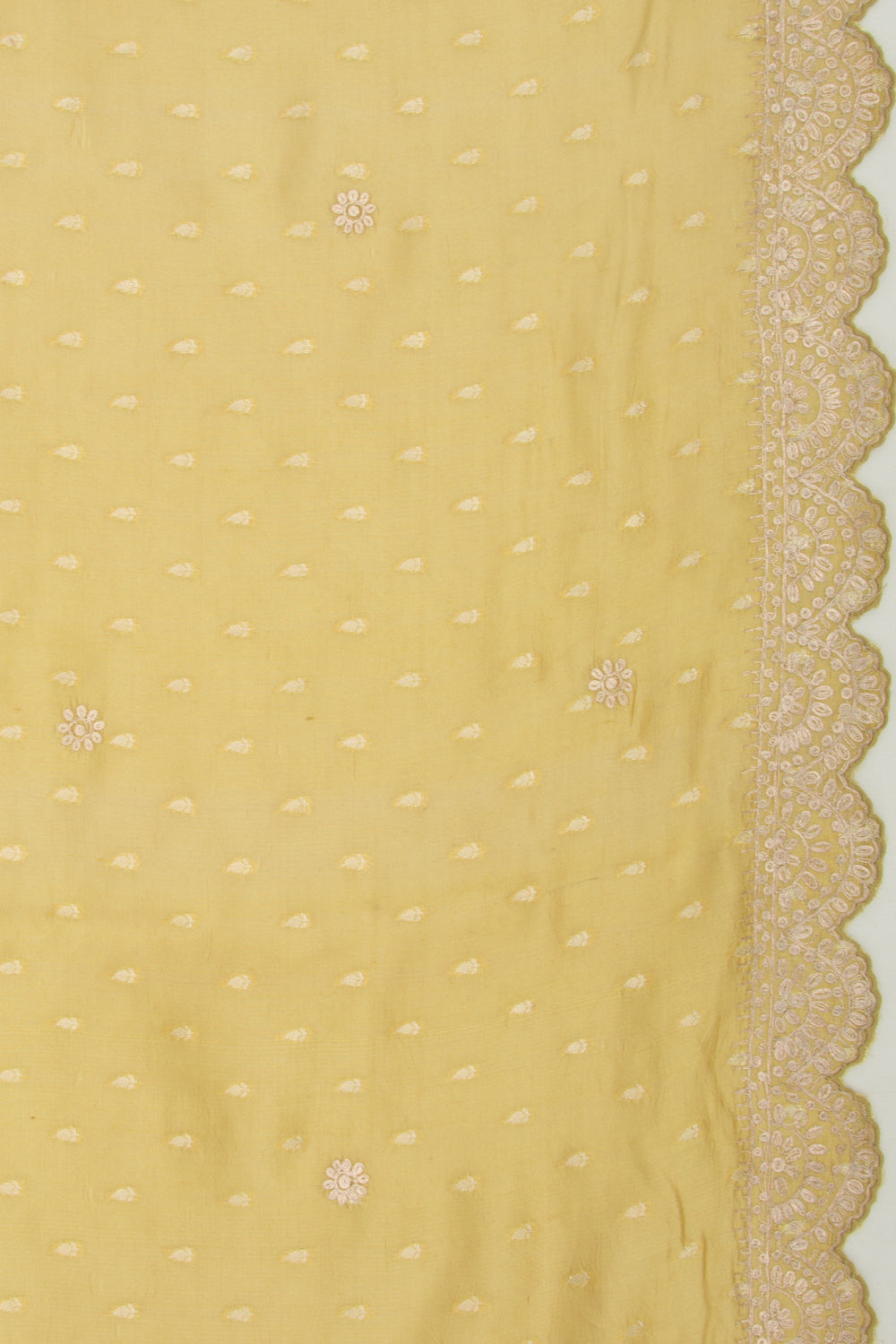 Soft Tussar Butta Yellow Saree