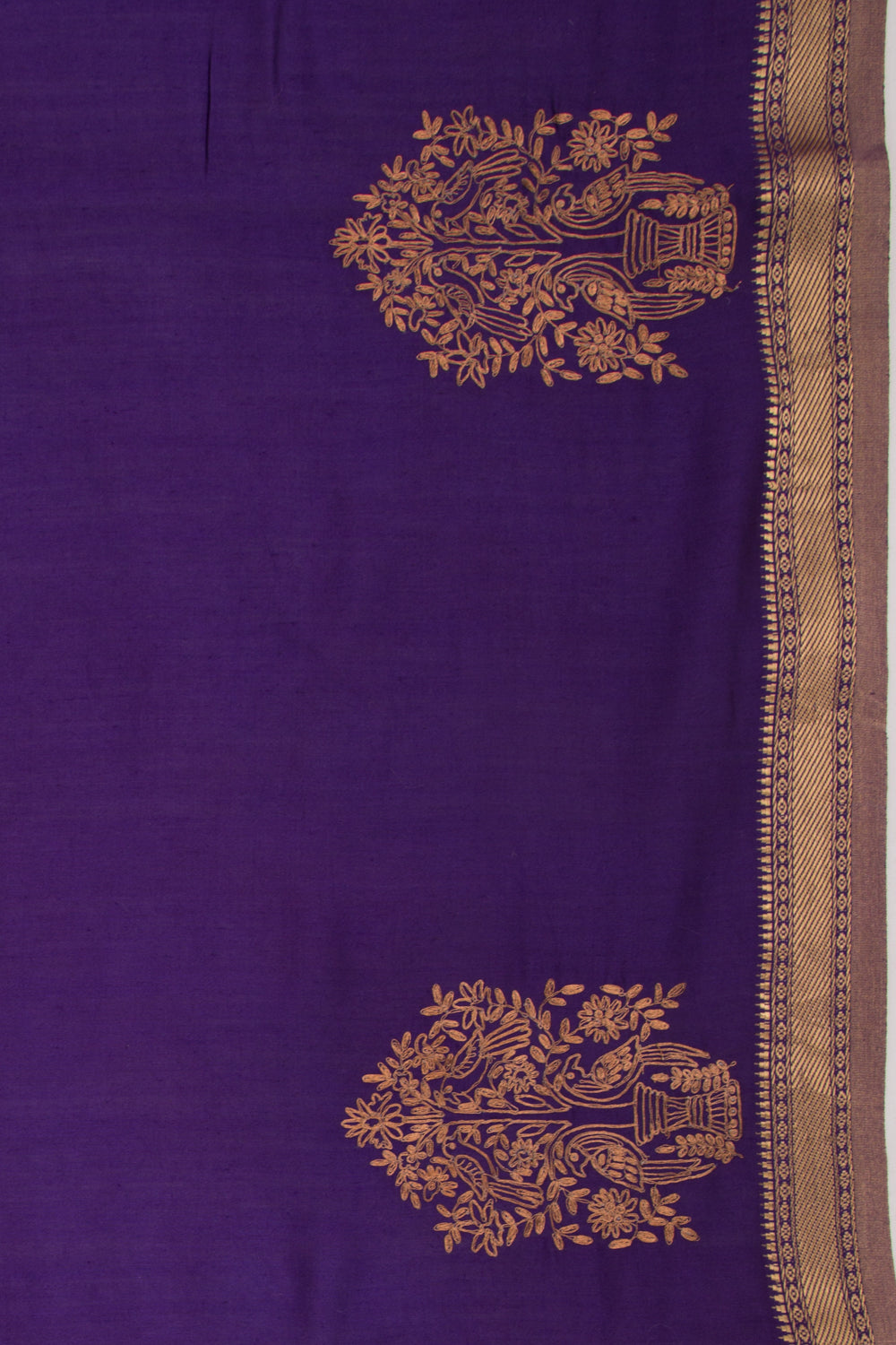 Soft Tussar Plain Violet Saree