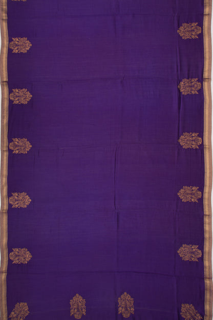 Soft Tussar Plain Violet Saree