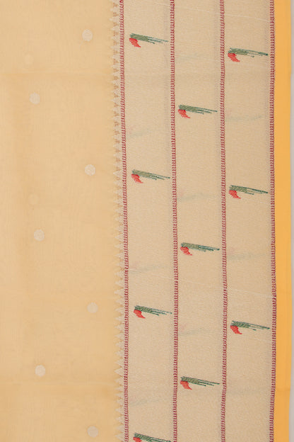 Organza Butta Yellow Saree