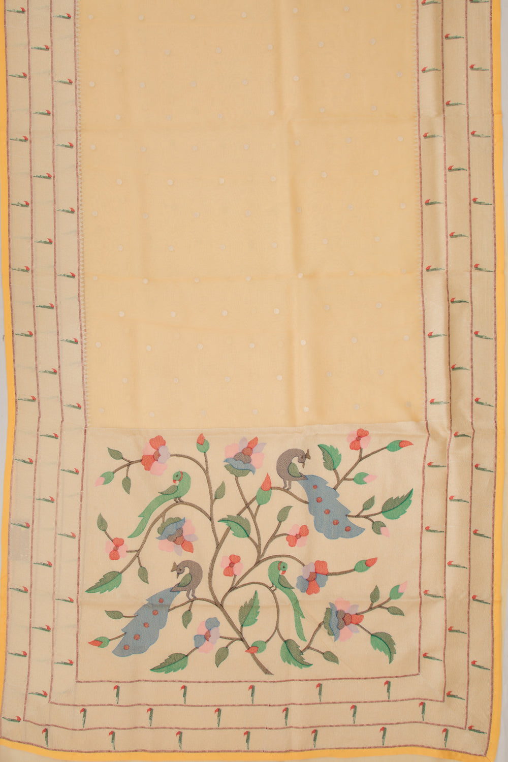 Organza Butta Yellow Saree