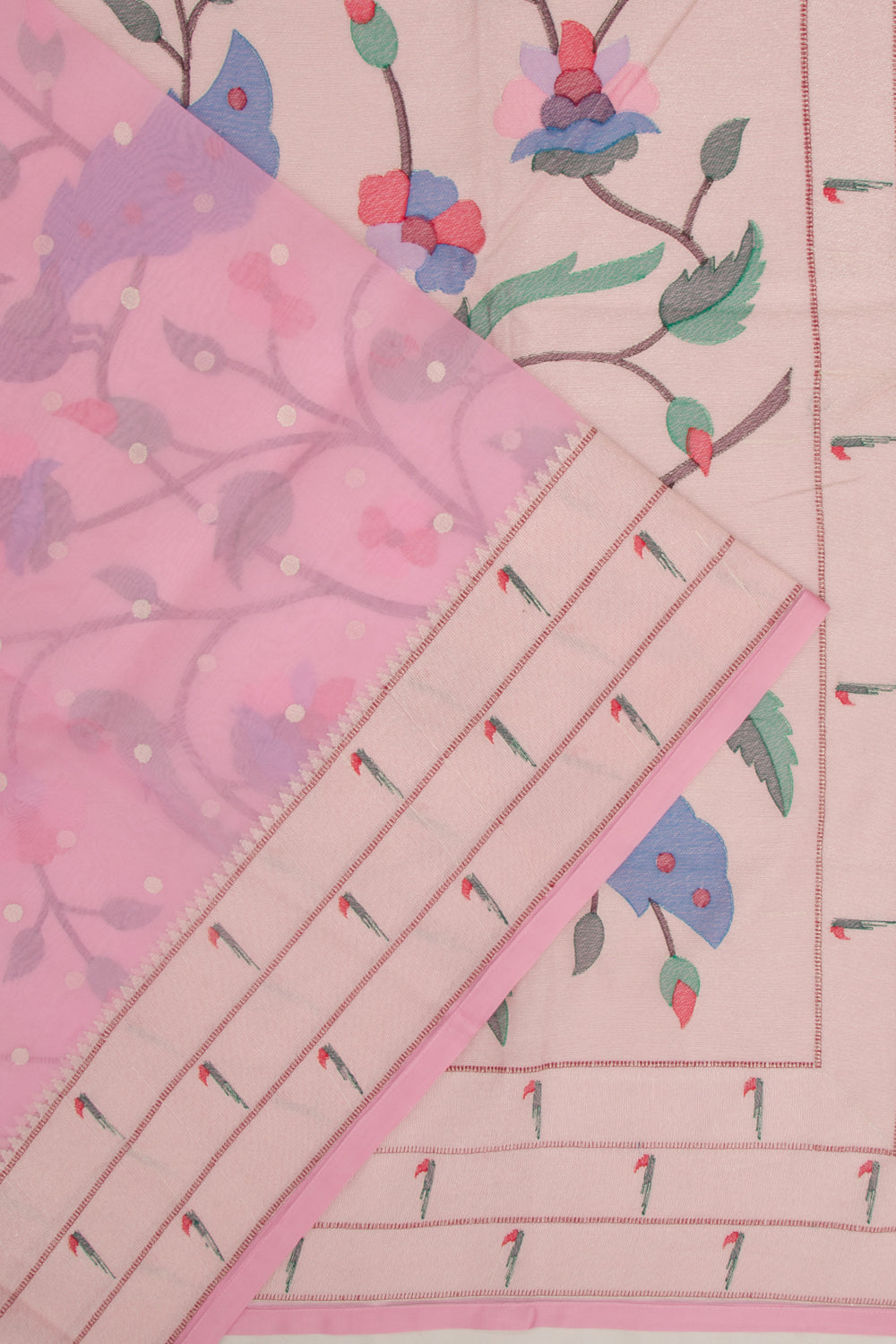 Organza Butta Pink Saree