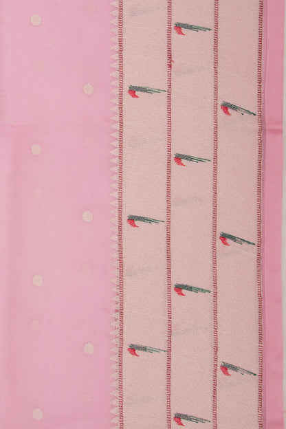 Organza Butta Pink Saree