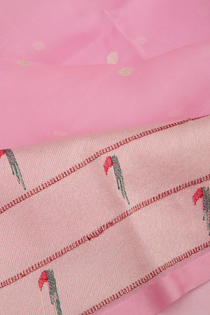Organza Butta Pink Saree