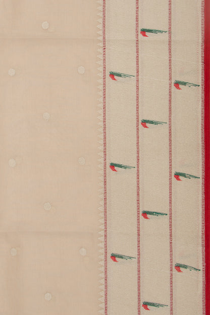Organza Butta Peach Saree