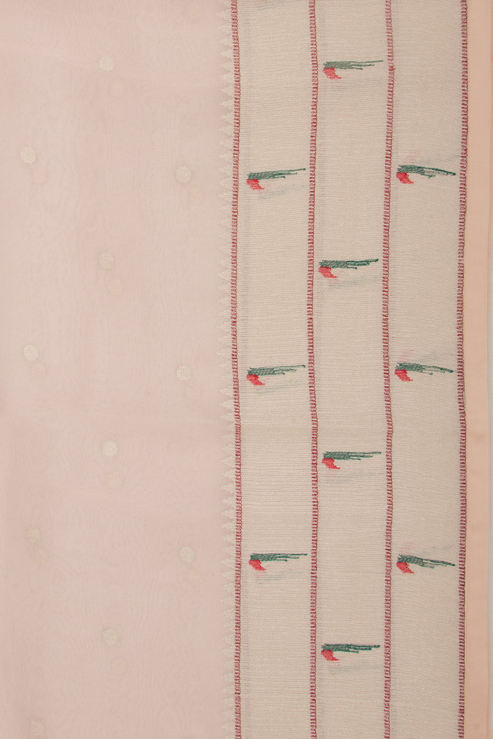 Organza Butta Peach Saree