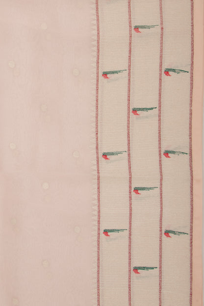 Organza Butta Peach Saree