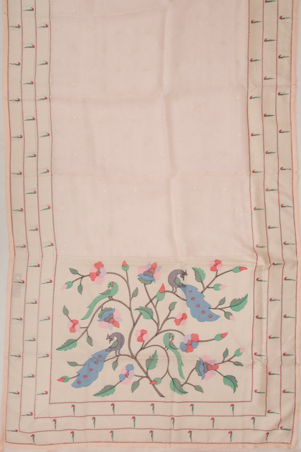 Organza Butta Peach Saree