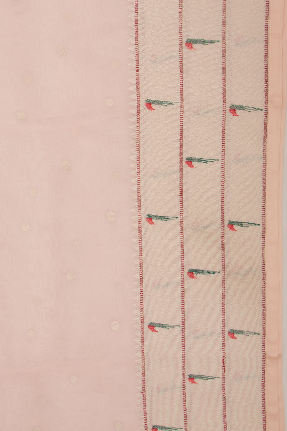 Organza Butta Peach Saree