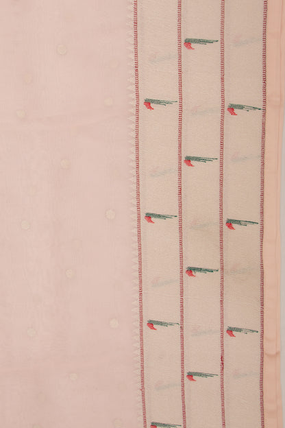 Organza Butta Peach Saree