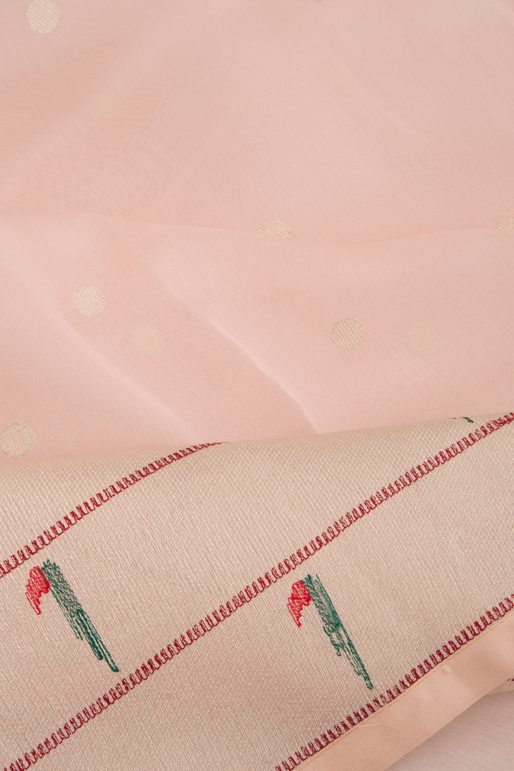 Organza Butta Peach Saree