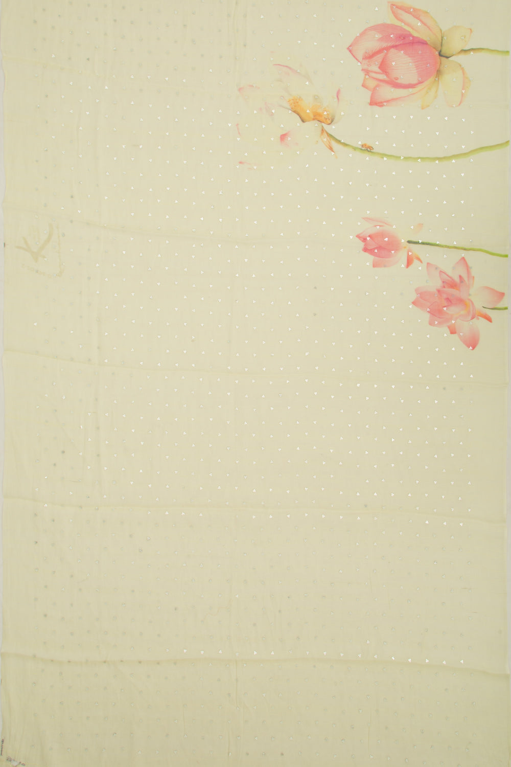 Linen Butta Lemon Yellow Saree With Sequin Work