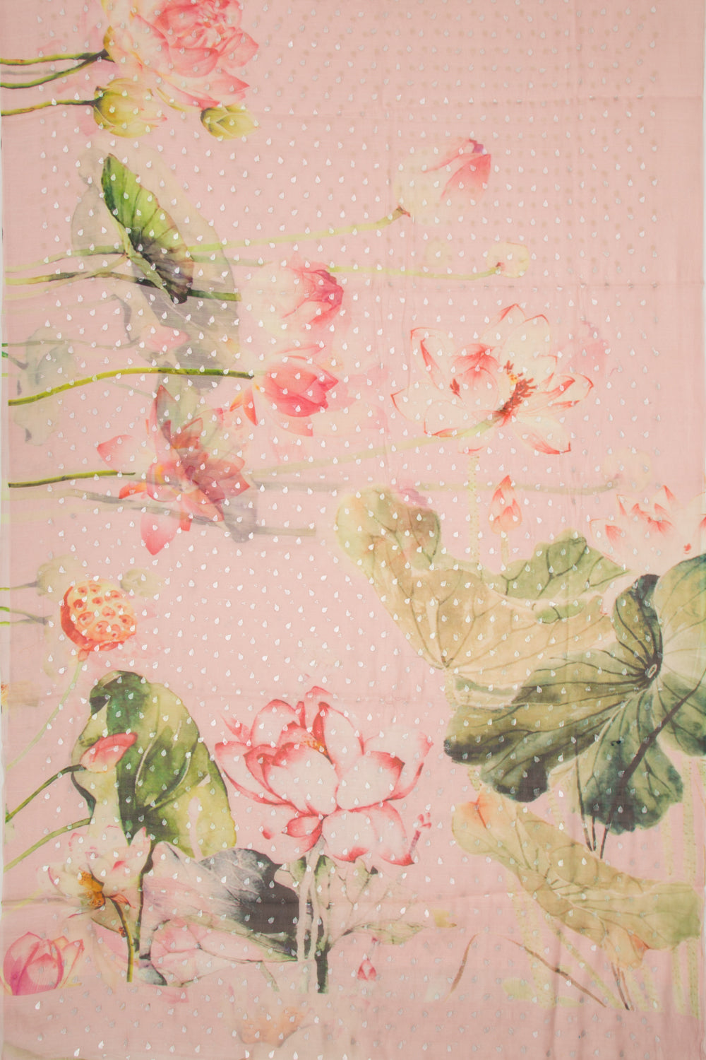 Linen Butta Pastel Pink Saree